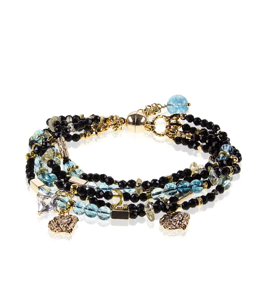Couronne impériale Armband mit Blautopas, Spinell, Citrin, 24K Goldelementen – Armbänder – Ansicht 1