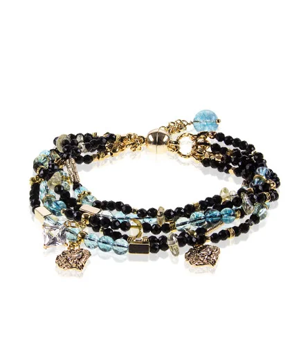 Couronne impériale Armband mit Blautopas, Spinell, Citrin, 24K Goldelementen – Armbänder – Ansicht 1