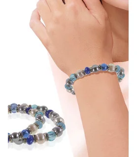 Flex Perlenarmband mit Chalcedon, Murano Perlen, 8,5-9 mm – Inspirationen – Ansicht 1