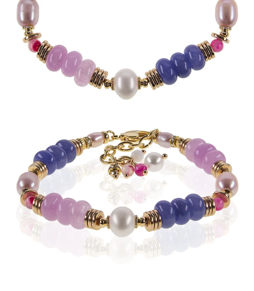 Vacances Perlenarmband mit Chalcedony, Onyx – Armbänder – Ansicht 1