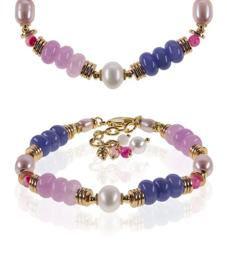 Vacances Perlenarmband mit Chalcedony, Onyx – Armbänder – Ansicht 1