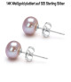 Classique Süßwasserperlen Ohrstecker 7.5-8mm, Flieder/Purple Farbe – Inspirationen – Ansicht 3